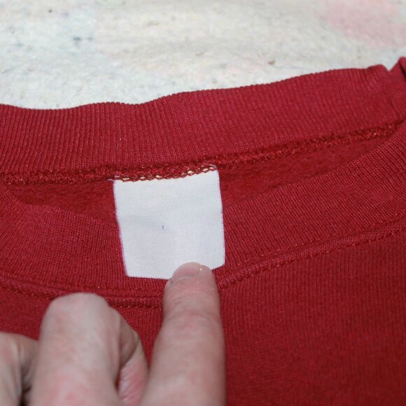 Men's Red Long Sleeve Pullover Sweater Blank Tag - Picture 6 of 7